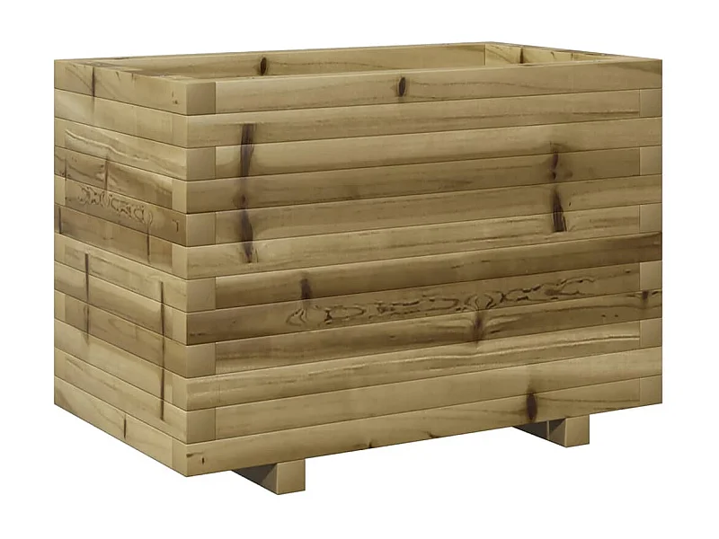 Macetero bancal elevado plantas flores terraza jardín 70 x 40 x 49,5 cm madera de pino impregnada marrón 02_0037786