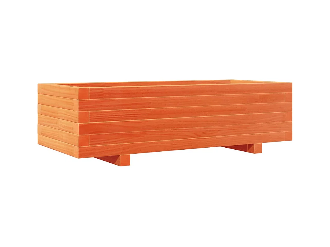 Bandeja para plantador, canteiro elevado, flores, terraço, jardim, cera 90 x 40 x 26,5 cm, madeira maciça de pinho marrom 02_0038508