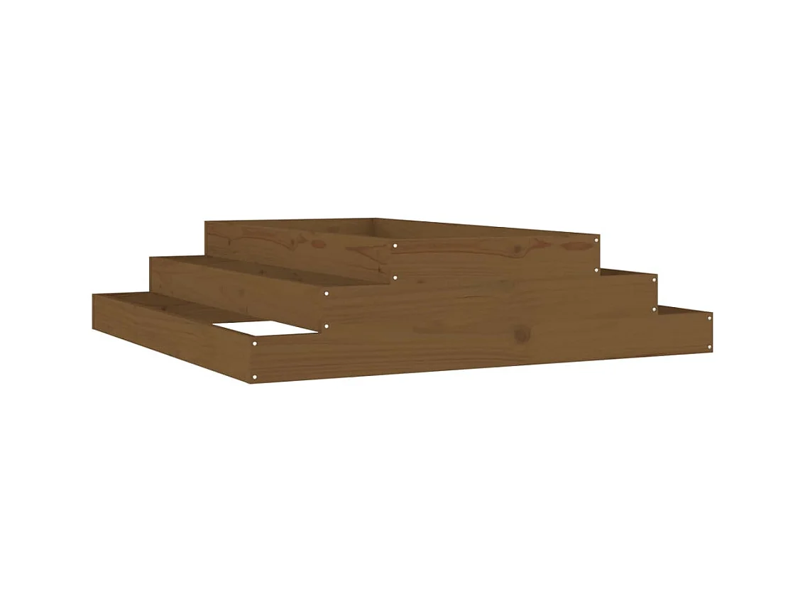 Jardinière bac lit surélevé bois marron 110 x 110 x 27 cm 02_0037312