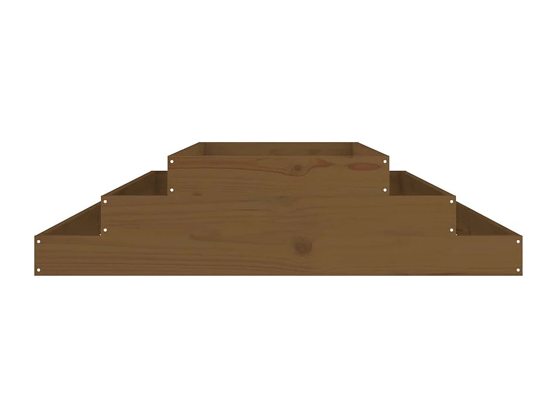 Vassoio per fioriera aiuola rialzata piante fiori terrazza giardino 110 x 110 x 27 cm legno massello di pino marrone 02_0037312