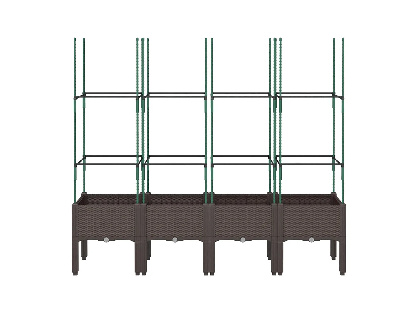 Bandeja para plantas canteiro elevado flores terraço jardim com treliça 160 x 40 x 142,5 cm PP marrom 02_0038272