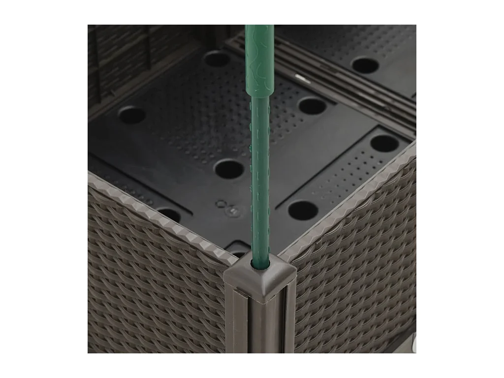 Bandeja para plantas canteiro elevado flores terraço jardim com treliça 160 x 40 x 142,5 cm PP marrom 02_0038272