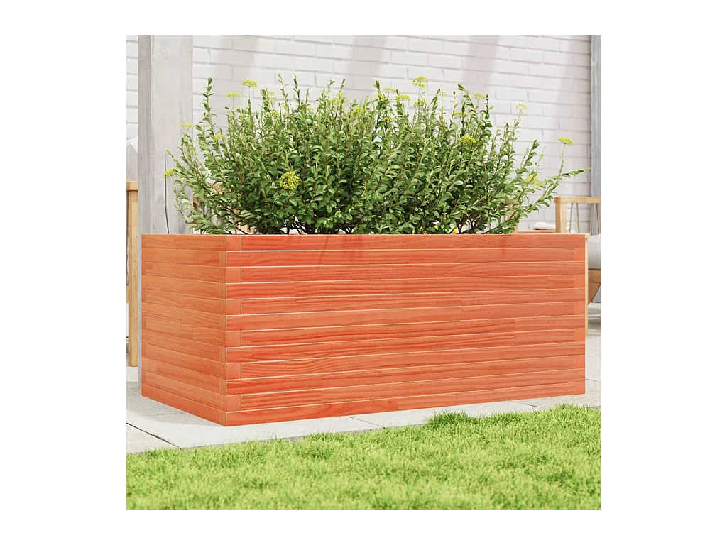 Vassoio per fioriera aiuola rialzata piante fiori terrazza giardino cera 110 x 60 x 45,5 cm legno di pino massiccio marrone 02_0038440