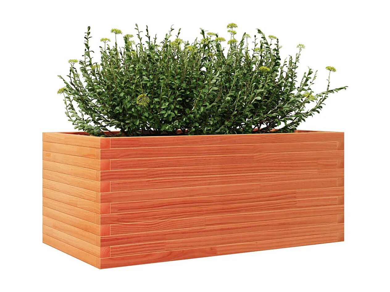 Vassoio per fioriera aiuola rialzata piante fiori terrazza giardino cera 110 x 60 x 45,5 cm legno di pino massiccio marrone 02_0038440