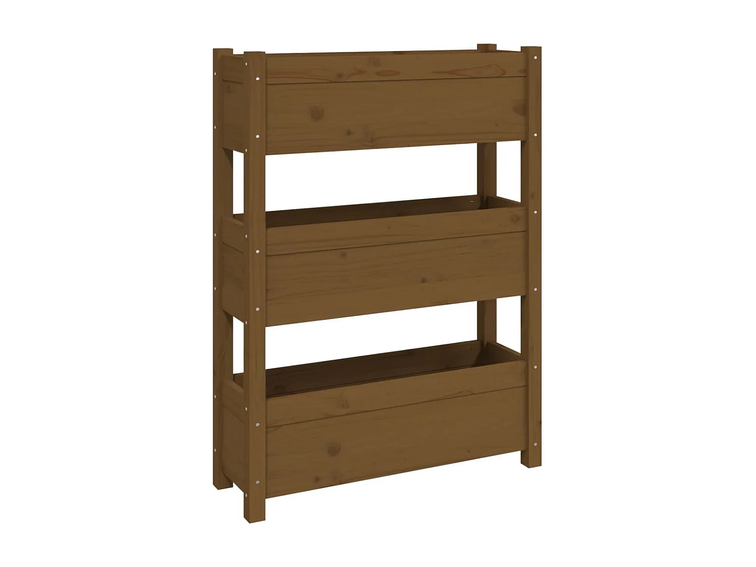 Vassoio per fioriera aiuola rialzata piante fiori terrazza giardino 77 x 25 x 104,5 cm legno massello di pino marrone 02_0037847