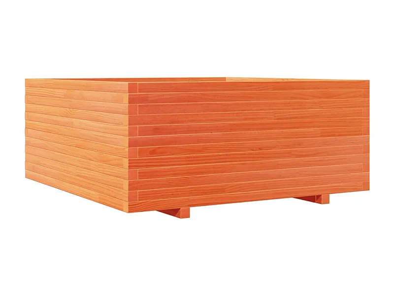 Bandeja para plantador, canteiro elevado, flores, terraço, jardim, cera 110 x 110 x 49,5 cm, madeira maciça de pinho marrom 02_0038428