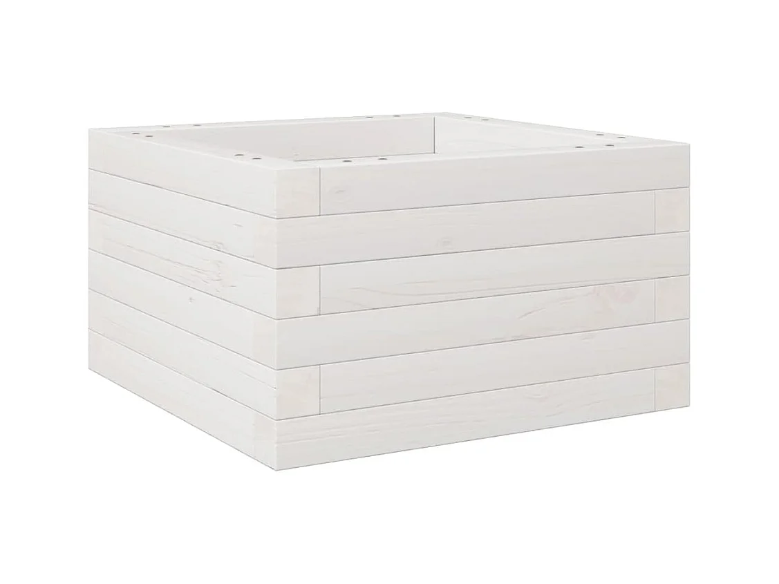 Jardinière bac lit surélevé bois blanche 40 x 40 x 23 cm 02_0037525
