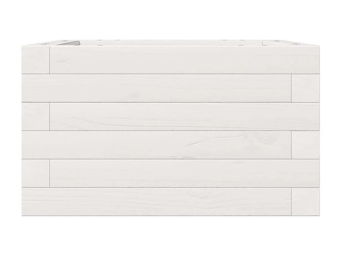 Jardinière bac lit surélevé bois blanche 40 x 40 x 23 cm 02_0037525