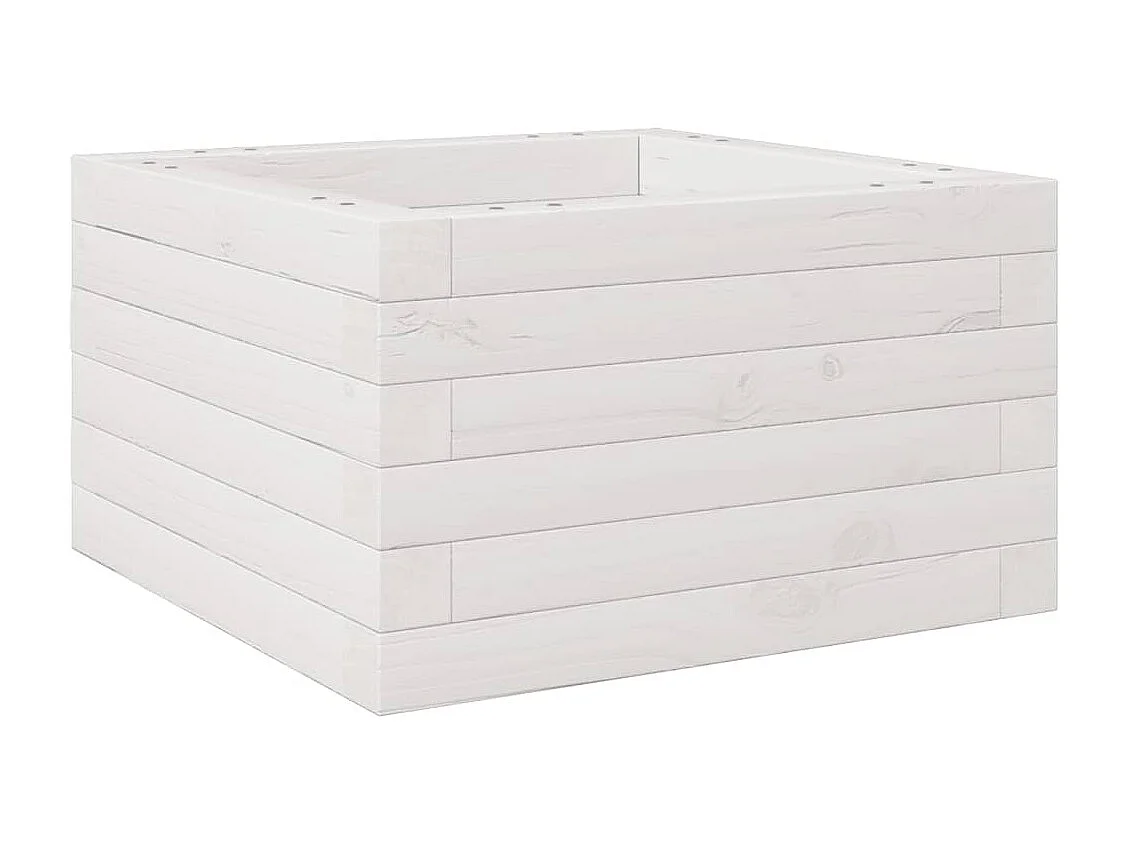 Jardinière bac lit surélevé bois blanche 40 x 40 x 23 cm 02_0037525