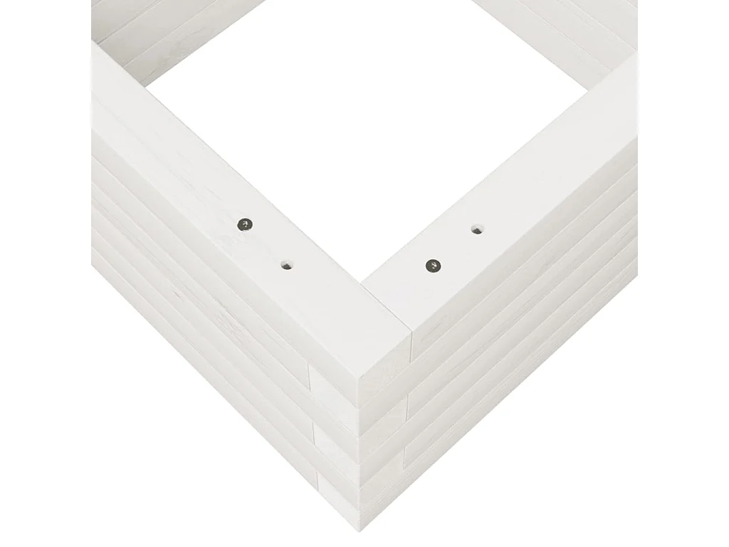 Jardinière bac lit surélevé bois blanche 40 x 40 x 23 cm 02_0037525
