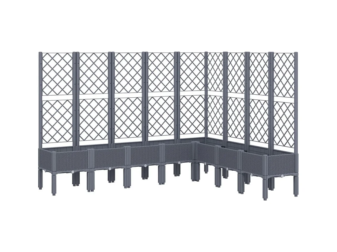 Jardinière bac lit surélevé grise 200 x 160 x 142 cm 02_0038275