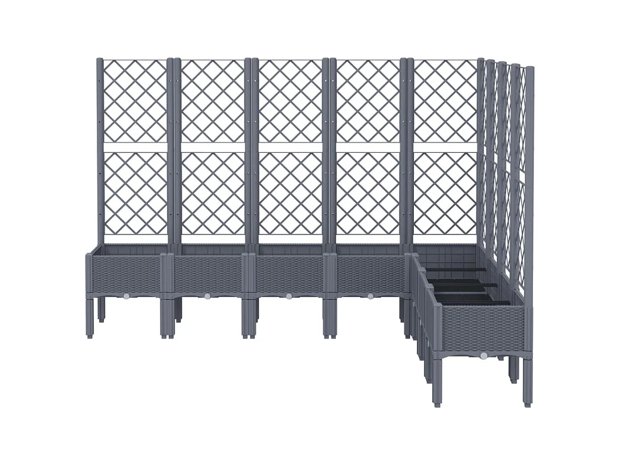 Jardinière bac lit surélevé grise 200 x 160 x 142 cm 02_0038275