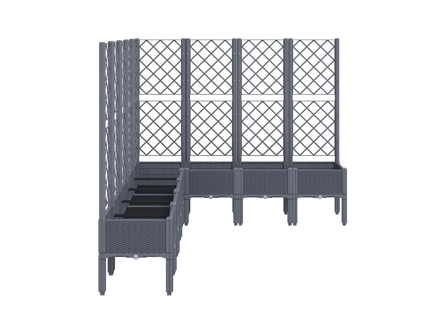 Jardinière bac lit surélevé grise 200 x 160 x 142 cm 02_0038275