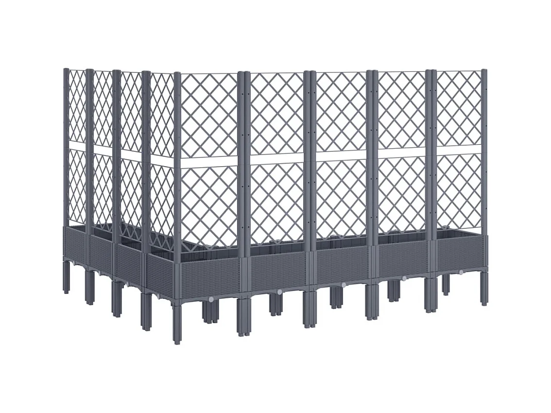 Jardinière bac lit surélevé grise 200 x 160 x 142 cm 02_0038275