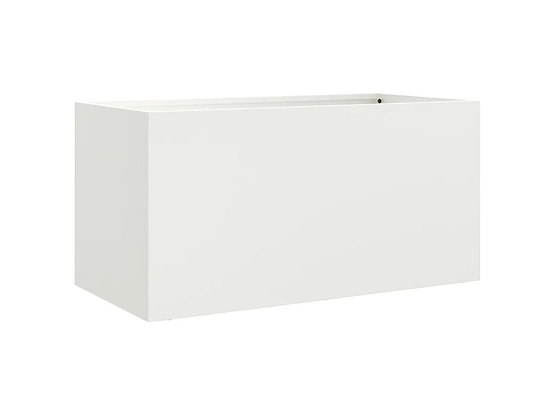Vassoio per fioriera aiuola rialzata piante fiori terrazza giardino 62 x 30 x 29 cm acciaio bianco 02_0037738
