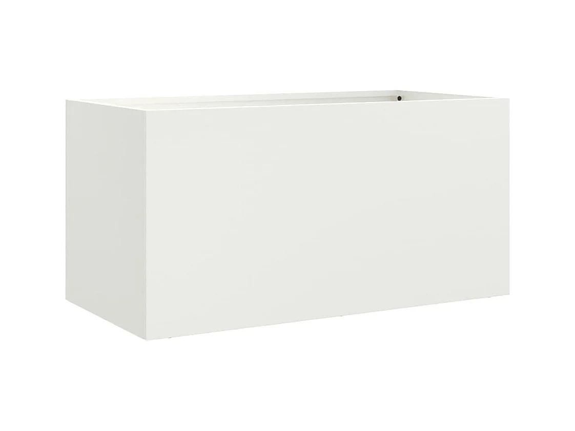 Vassoio per fioriera aiuola rialzata piante fiori terrazza giardino 62 x 30 x 29 cm acciaio bianco 02_0037738
