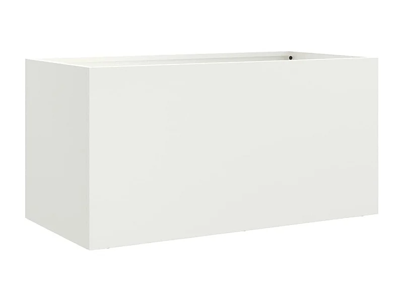 Bandeja para plantador de plantas com canteiro elevado flores terraço jardim 62 x 30 x 29 cm aço branco 02_0037738