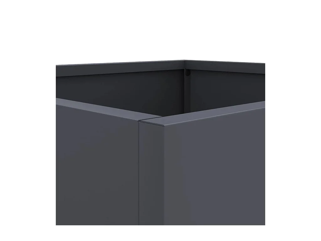 Fioriera rialzata vassoio piante fiori giardino terrazze set da 2 32 x 30 x 29 cm acciaio antracite 02_0038931