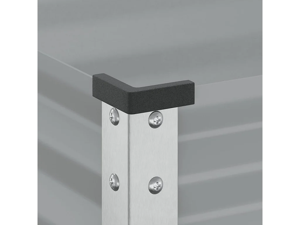 Bandeja para plantador canteiro elevado plantas flores terraço jardim 45 x 45 x 88 cm aço cinza 02_0037614