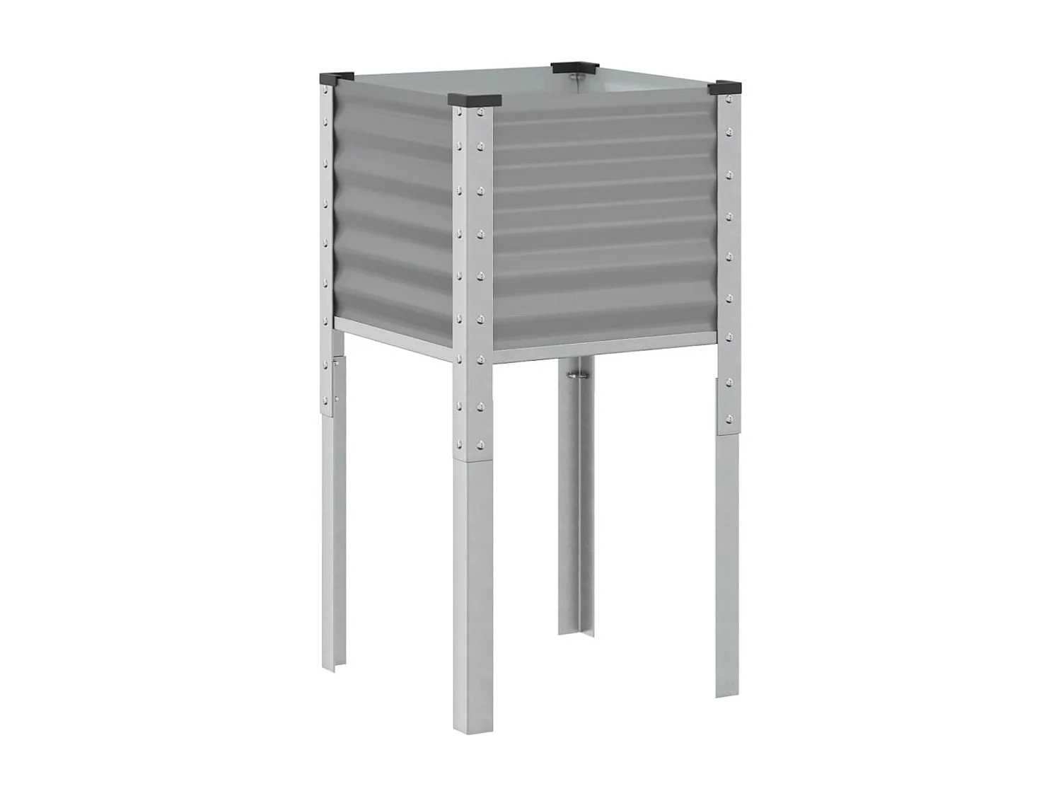 Fioriera rialzata per piante e fiori terrazza giardino 45 x 45 x 88 cm acciaio grigio 02_0037614