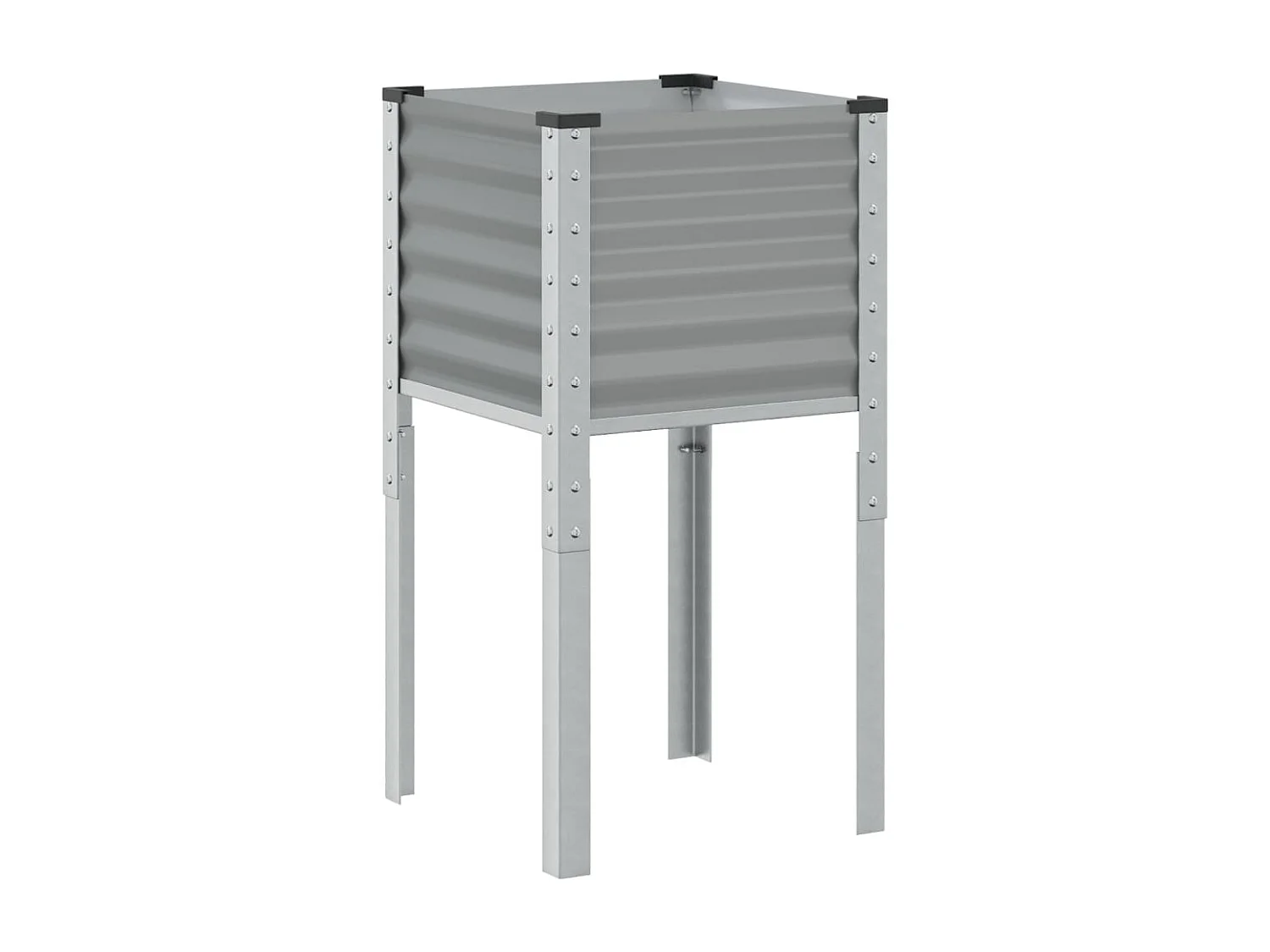 Fioriera rialzata per piante e fiori terrazza giardino 45 x 45 x 88 cm acciaio grigio 02_0037614