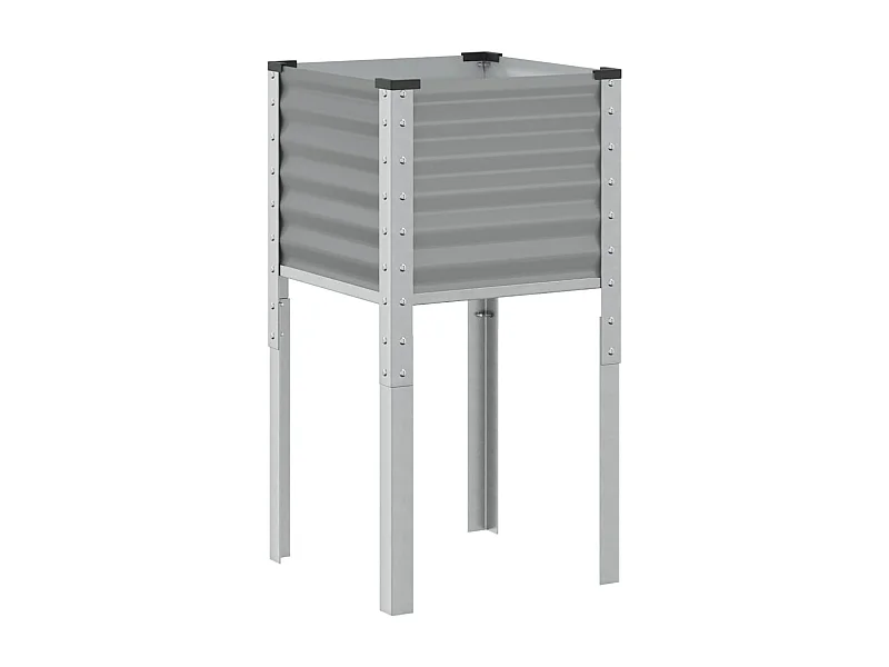 Bandeja para plantador canteiro elevado plantas flores terraço jardim 45 x 45 x 88 cm aço cinza 02_0037614