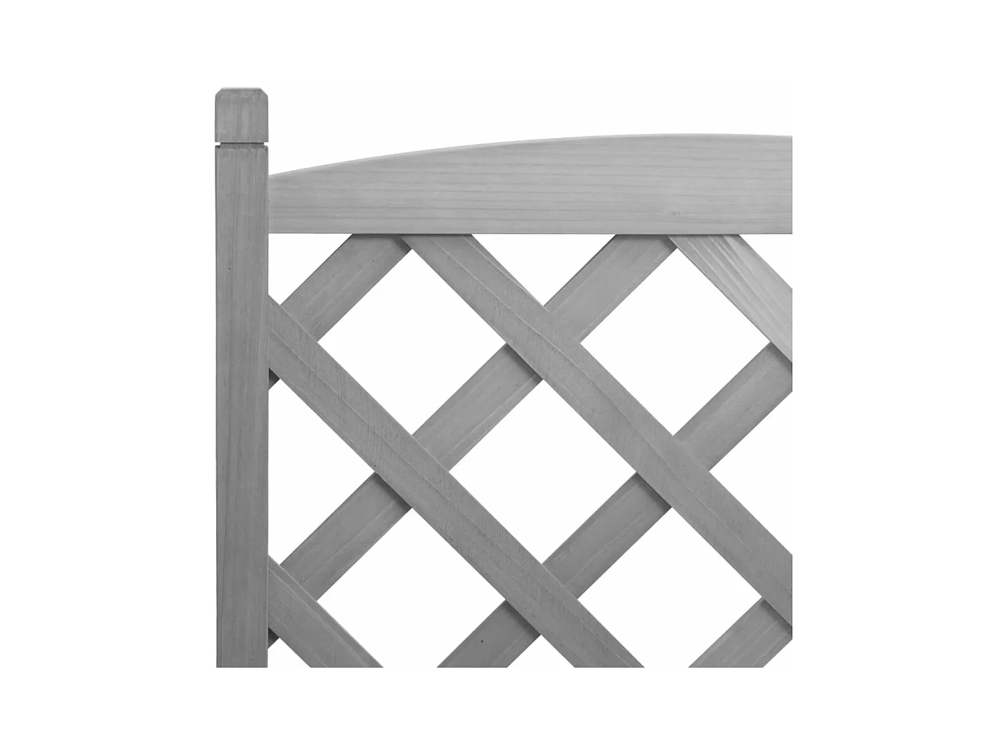 Vassoio per fioriera aiuola rialzata piante fiori terrazza giardino con traliccio in legno massello di abete grigio 02_0038321