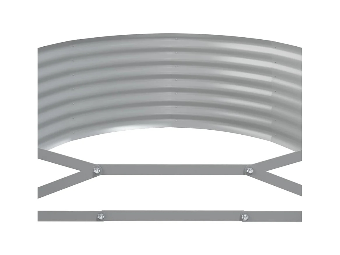 Jardinière bac lit surélevé argenté 507 x 100 x 36 cm 02_0039701