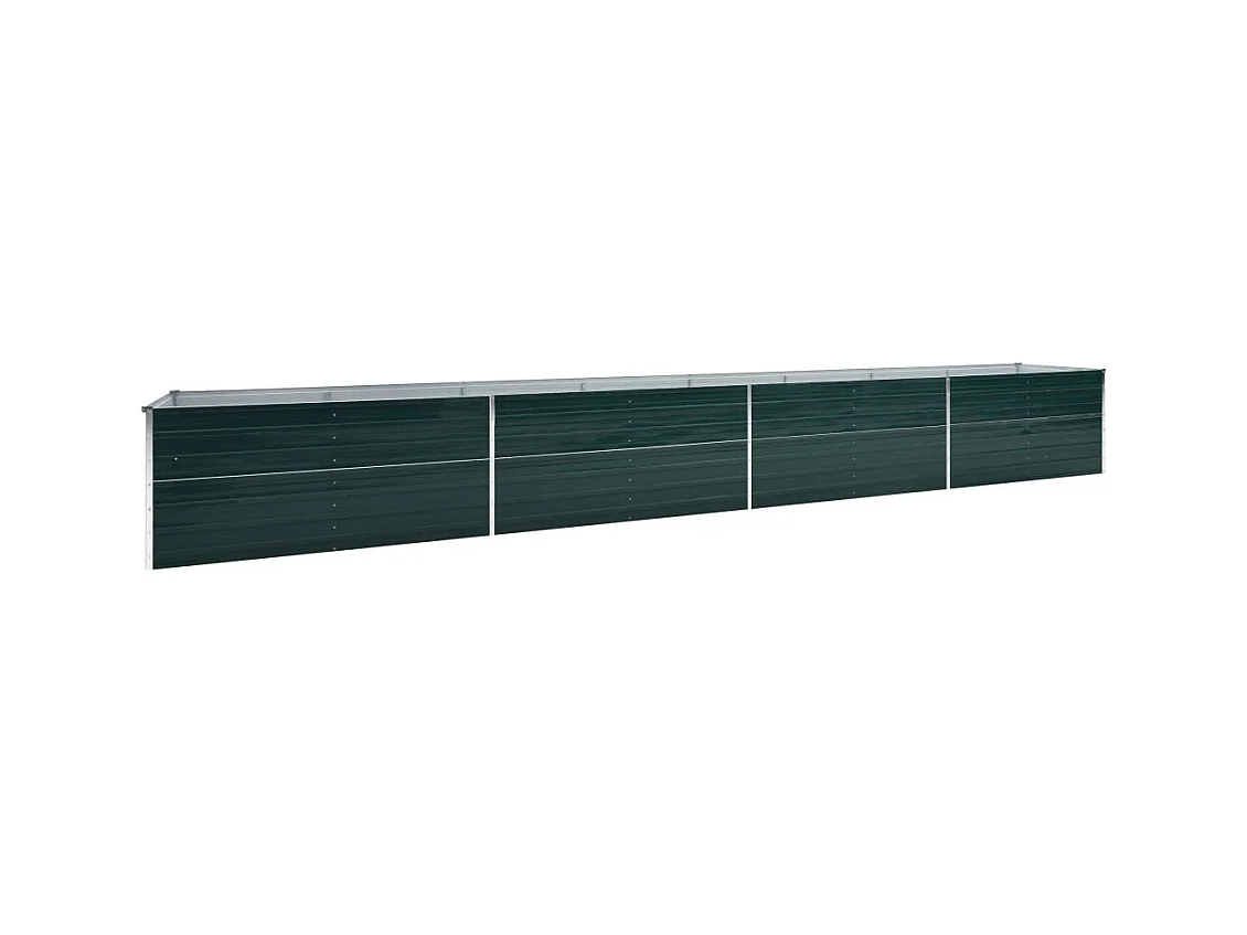 Fioriera rialzata piante fiori giardino acciaio zincato 600 x 80 x 45 cm verde 02_0001133