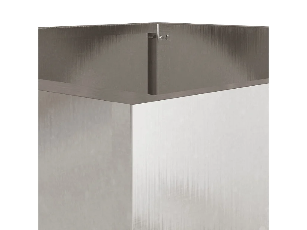 Vassoio per fioriera aiuola rialzata piante fiori terrazza giardino argento 52 x 48 x 75 cm acciaio inossidabile argento 02_0038073