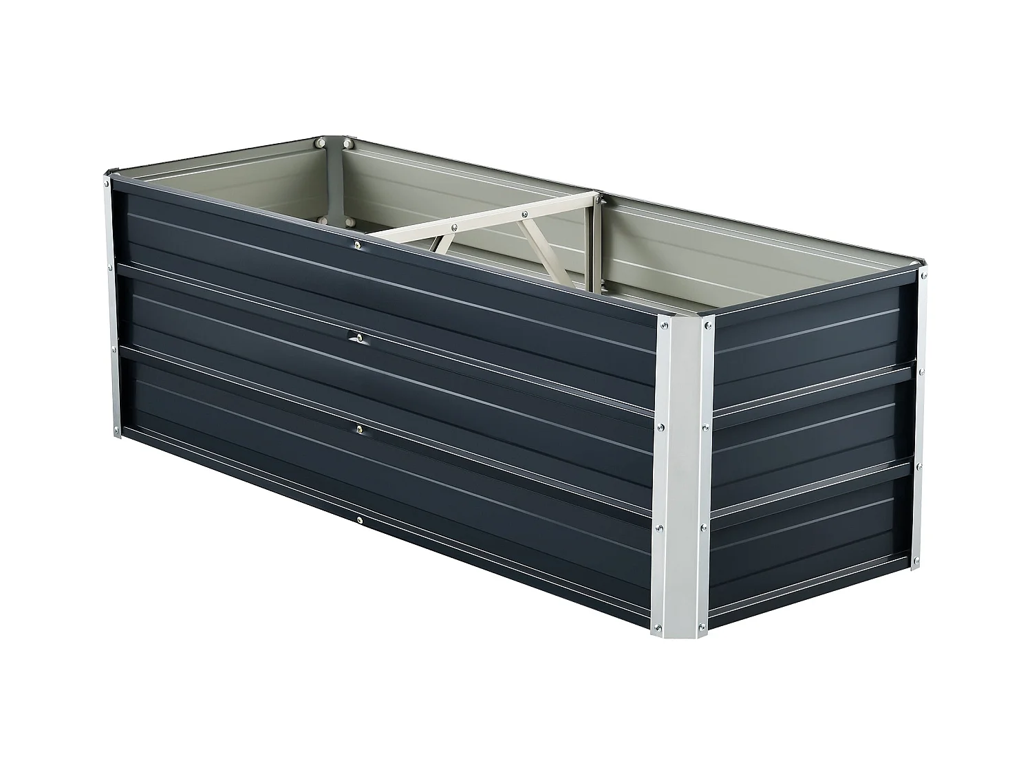 Jardinera con barra divisoria 125 x 47 x 40 cm antracita 03_0007186