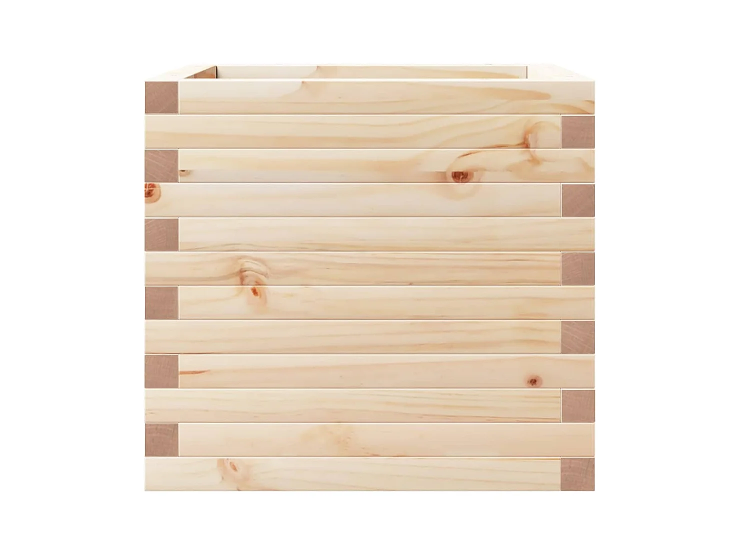 Macetero bancal elevado plantas flores terraza jardín 50 x 50 x 46 cm madera maciza de pino marrón 02_0037640