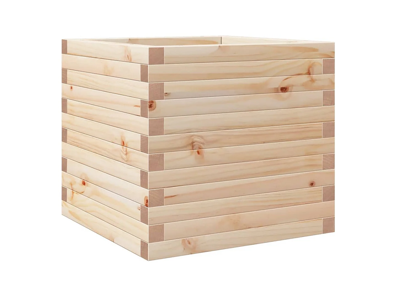 Macetero bancal elevado plantas flores terraza jardín 50 x 50 x 46 cm madera maciza de pino marrón 02_0037640