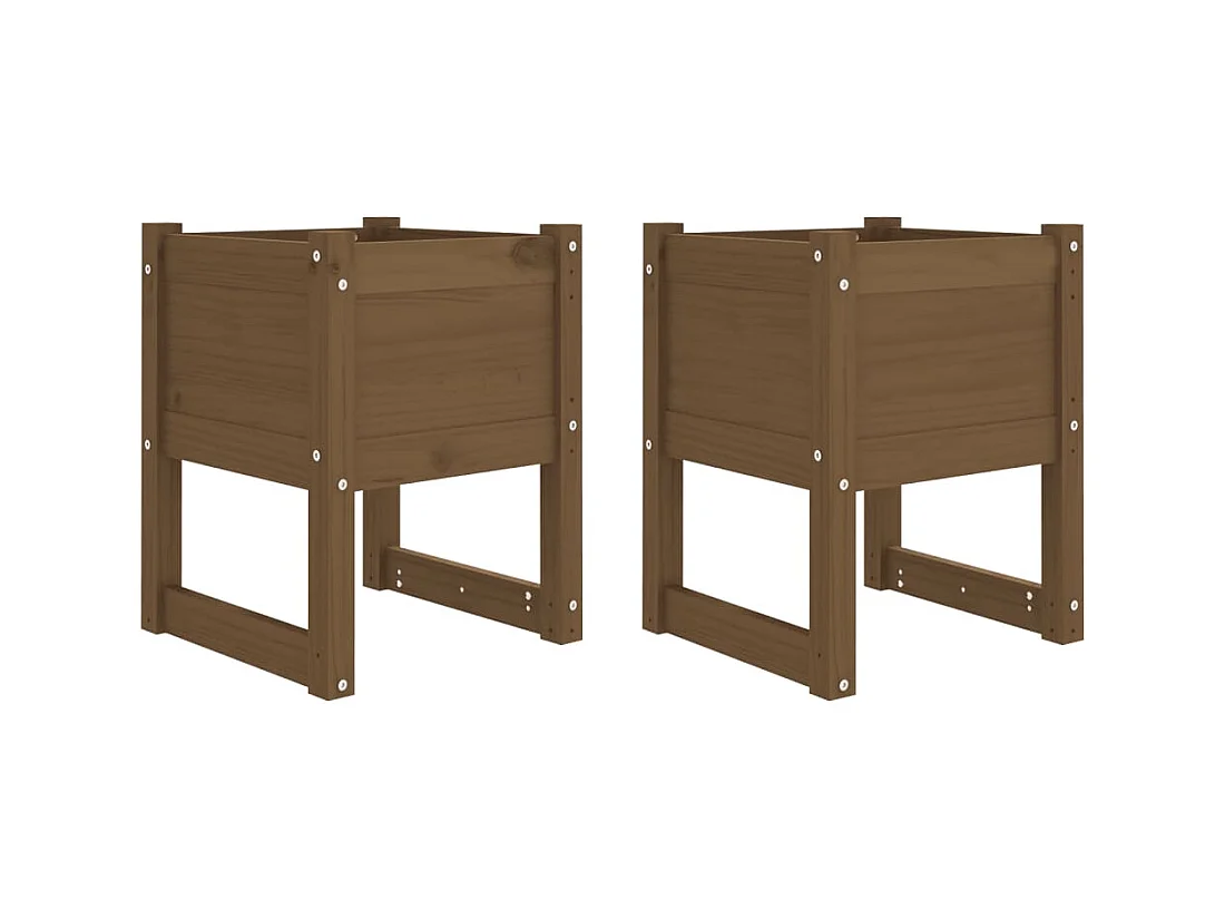 Jardinière bac lit surélevé bois marron 40 x 40 x 52.5 cm 02_0038963