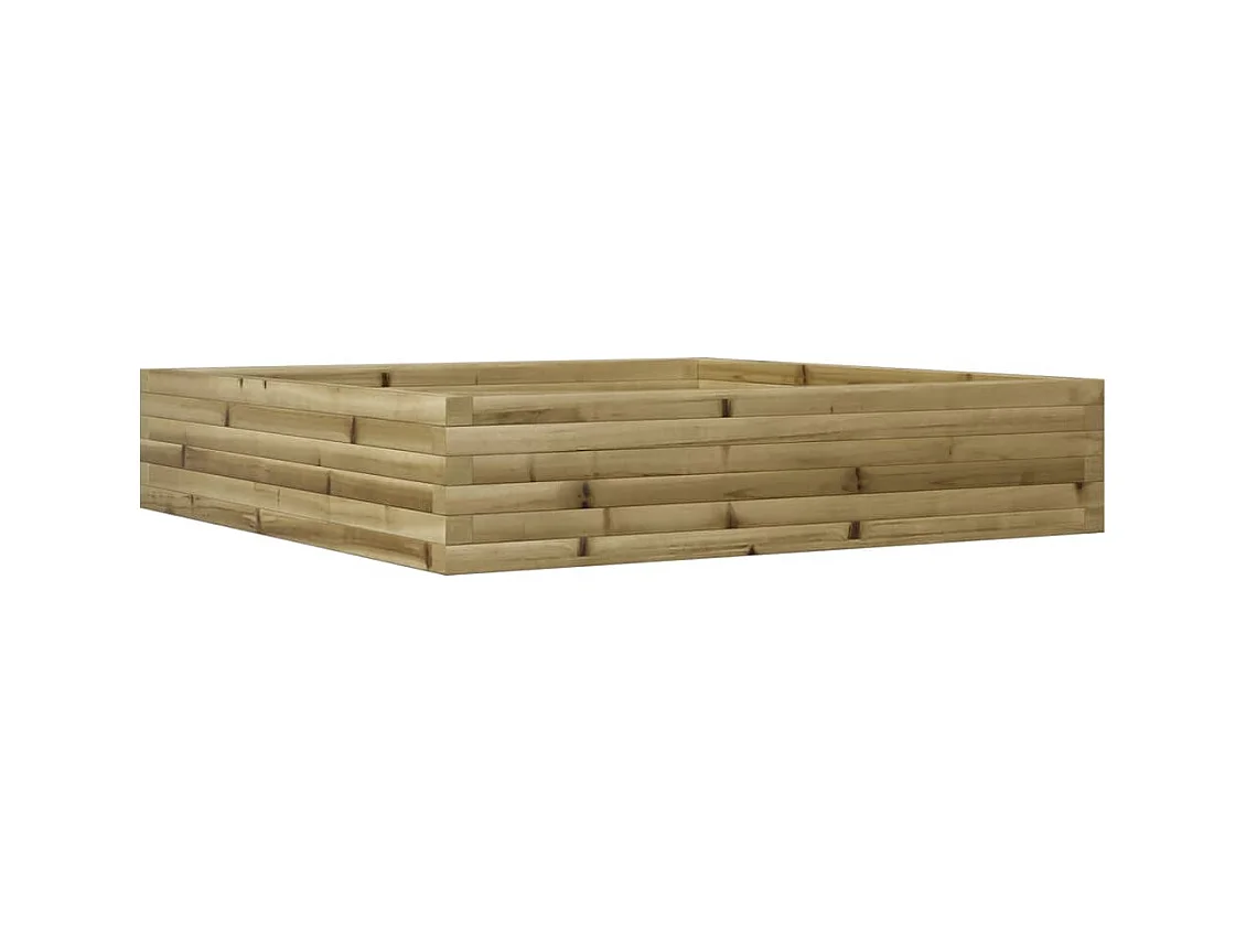 Jardinière bac lit surélevé bois marron 110 x 110 x 23 cm 02_0037297