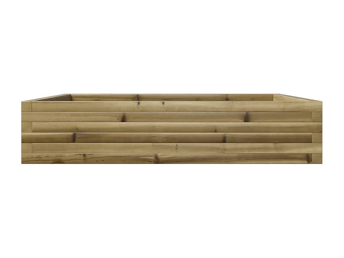 Macetero bancal elevado plantas flores terraza jardín 110 x 110 x 23 cm madera de pino impregnada marrón 02_0037297