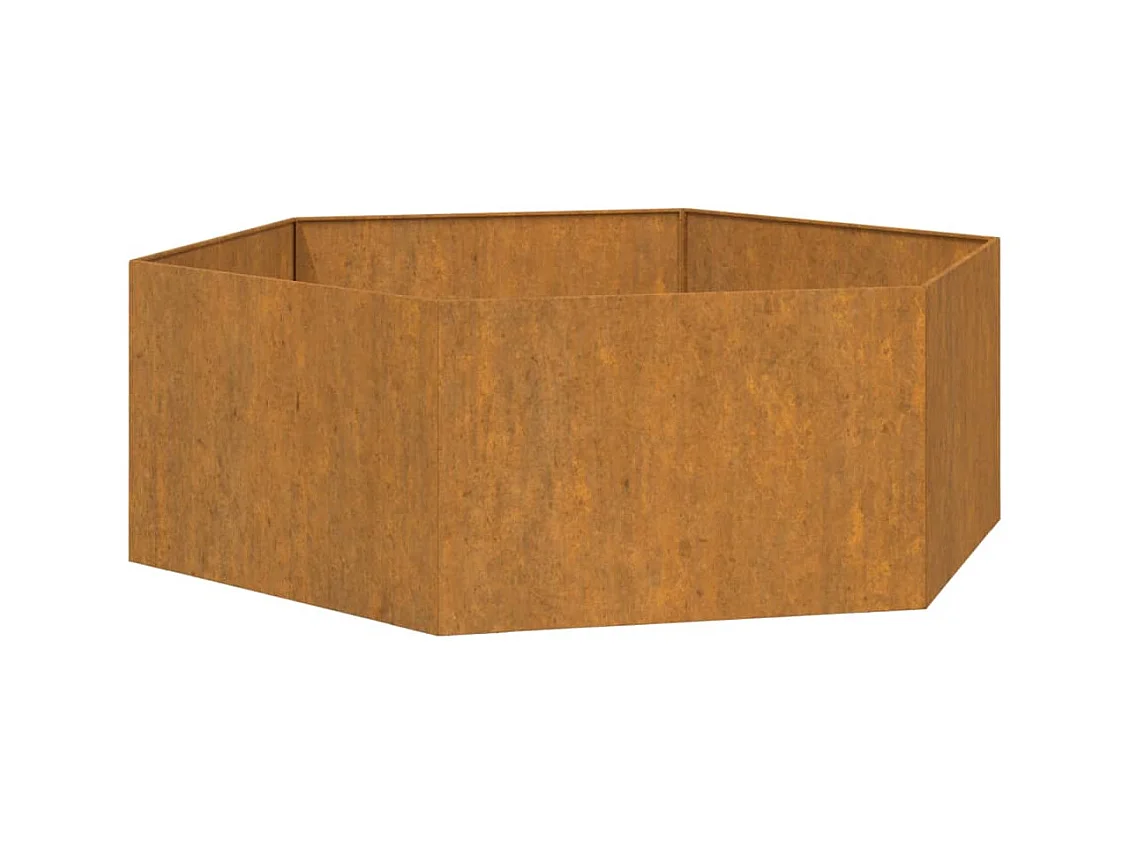 Macetero bancal elevado plantas flores terraza jardín Oxidado 138 x 120 x 45 cm acero corten marrón 02_0038720