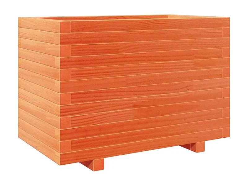 Macetero bancal elevado plantas flores terraza jardín cera 70 x 40 x 49,5 cm madera maciza de pino marrón 02_0038483