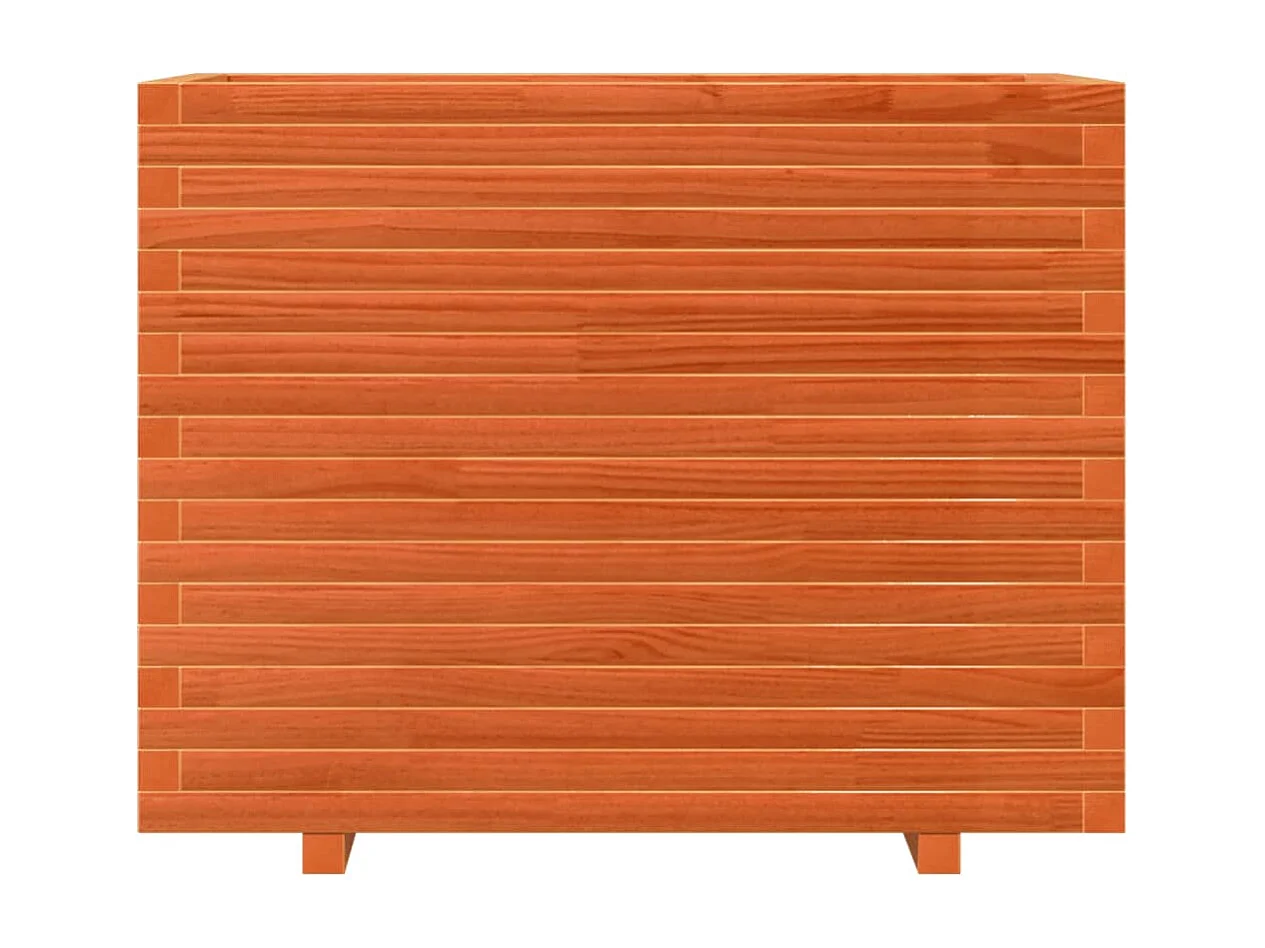 Jardinera elevada para plantas flores patio jardín acabado encerado 90 x 60 x 72,5 cm madera maciza de pino marrón 02_0038526