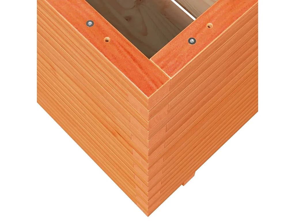 Jardinera elevada para plantas flores patio jardín acabado encerado 90 x 60 x 72,5 cm madera maciza de pino marrón 02_0038526