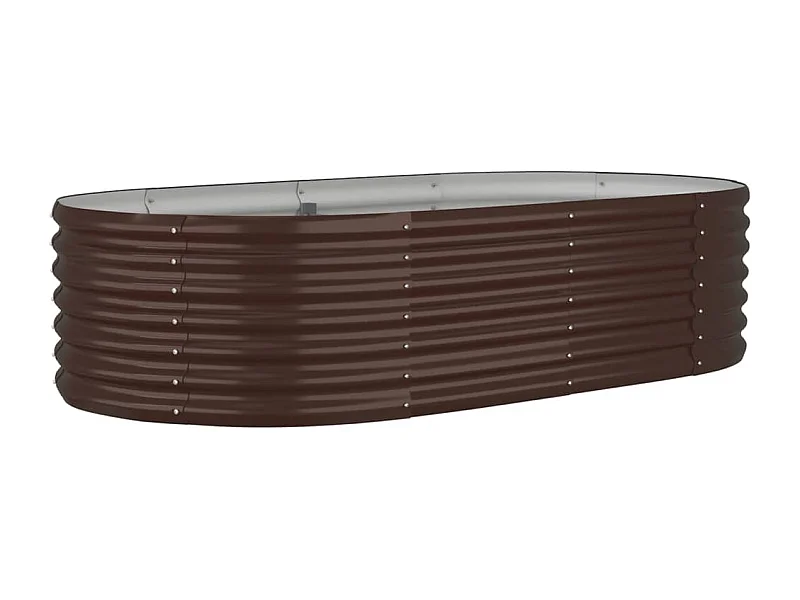 Vassoio per fioriera aiuola rialzata piante fiori terrazza giardino giardino acciaio verniciato a polvere marrone 02_0039560