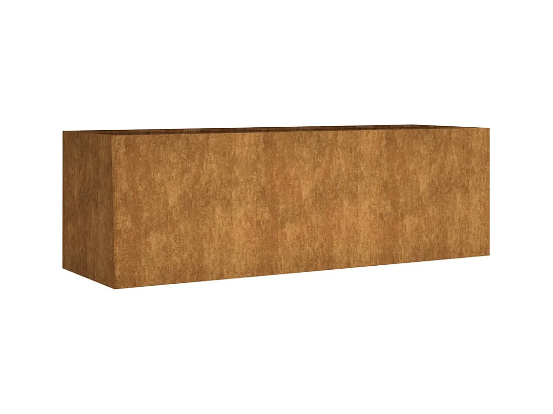 Portavaso per fioriera aiuola rialzata piante fiori terrazzo giardino giardino 120 x 40 x 40 cm acciaio corten marrone 02_0039342