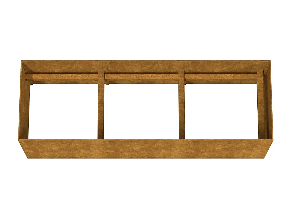 Jardineira canteiro elevado plantas flores terraço jardim 120 x 40 x 40 cm aço corten castanho 02_0039342