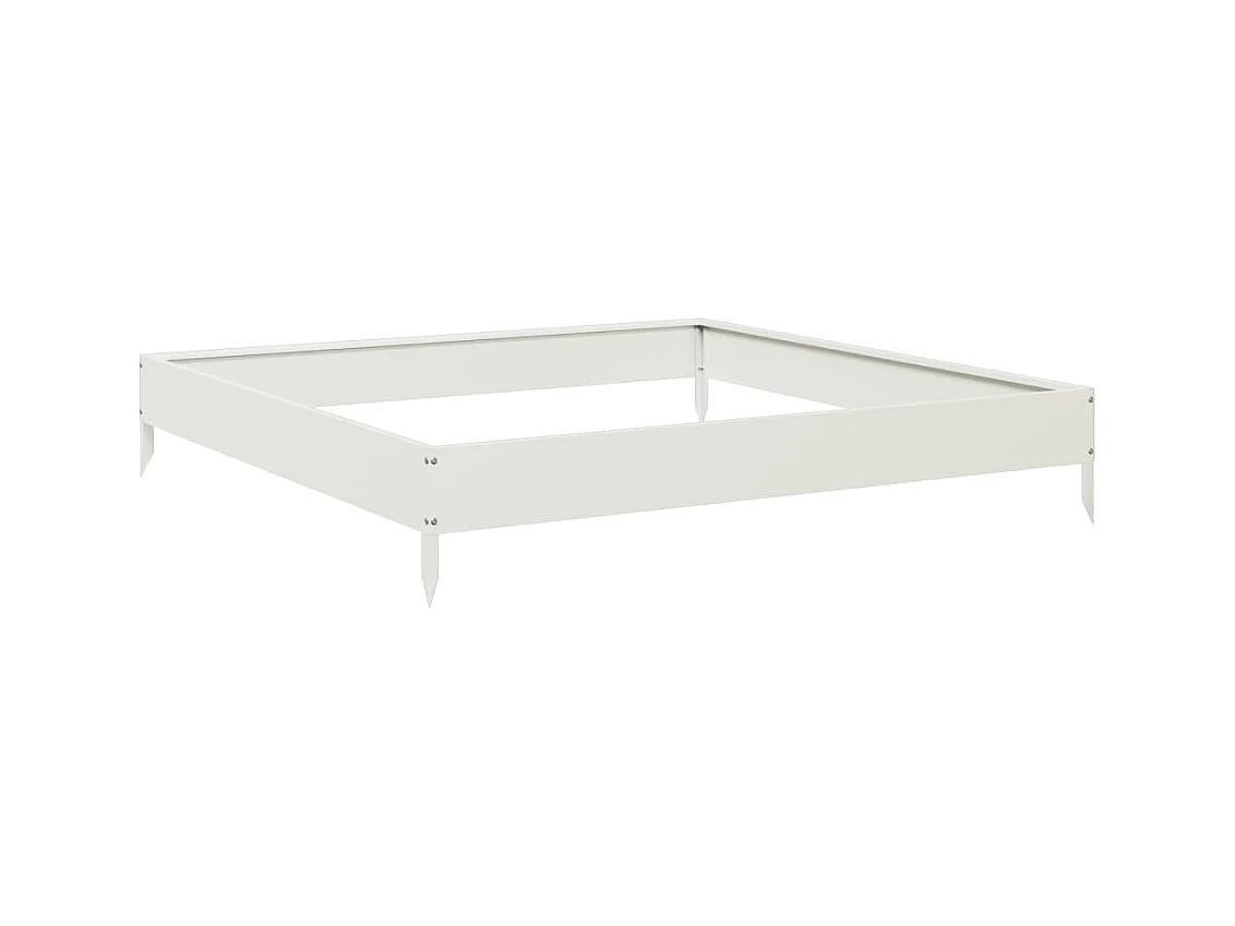 Macetero bancal elevado plantas flores terraza jardín jardín 100 x 100 x 18,5 cm acero blanco 02_0039256