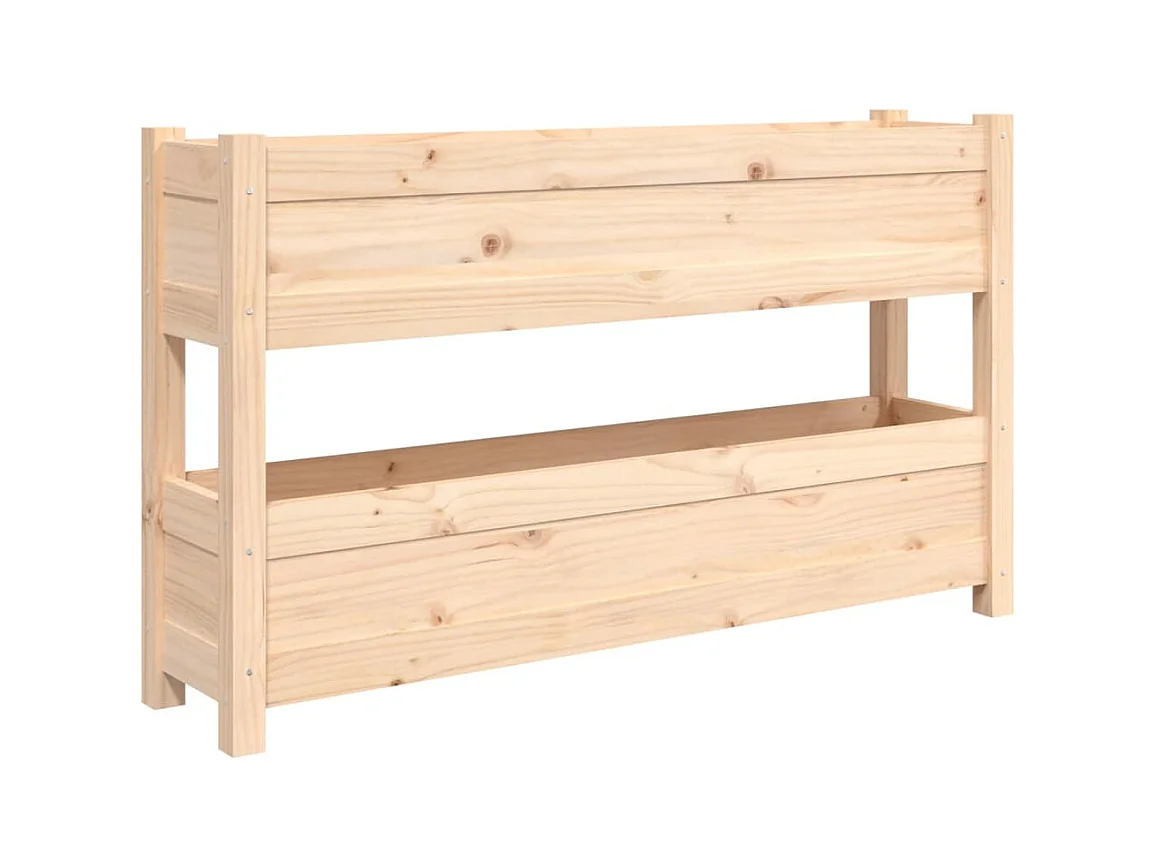 Vassoio per fioriera aiuola rialzata piante fiori terrazza giardino 112 x 25 x 66 cm legno massello di pino marrone 02_0037398