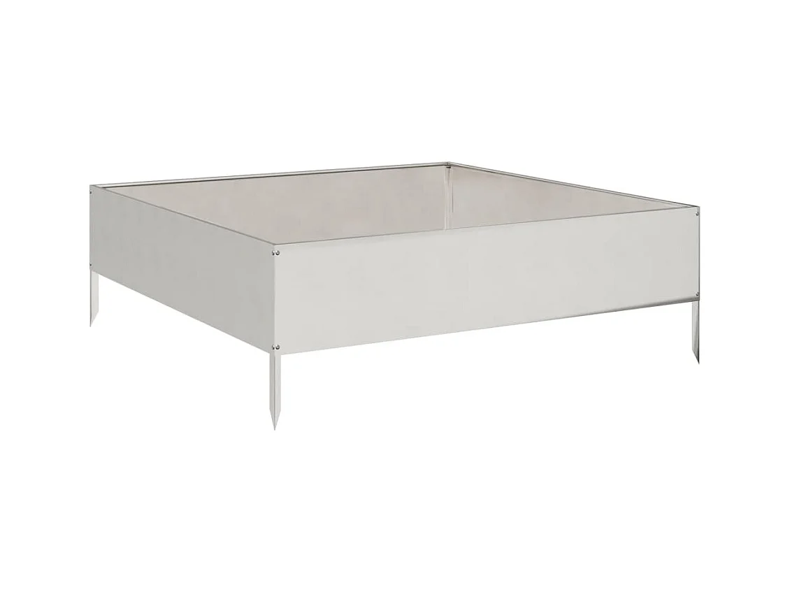 Jardinière bac lit surélevé argenté 100 x 100 x 33.5 cm 02_0039286