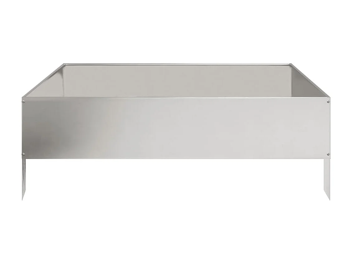 Vassoio per fioriera aiuola rialzata piante fiori terrazza giardino giardino 100 x 100 x 33,5 cm acciaio inossidabile Argento 02_0039286