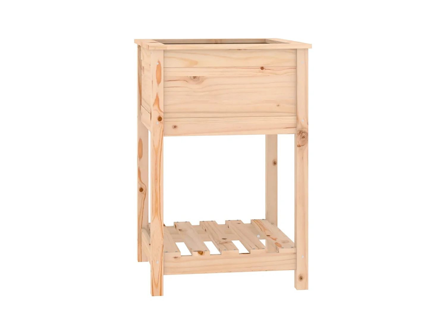 Vassoio per fioriera aiuola rialzata piante fiori terrazza giardino con ripiano 54 x 54 x 81 cm legno massello di pino marrone 02_0038394