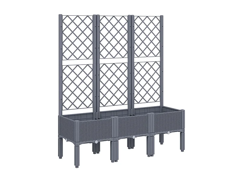 Jardinière bac lit surélevé grise 120 x 40 x 142 cm 02_0038239