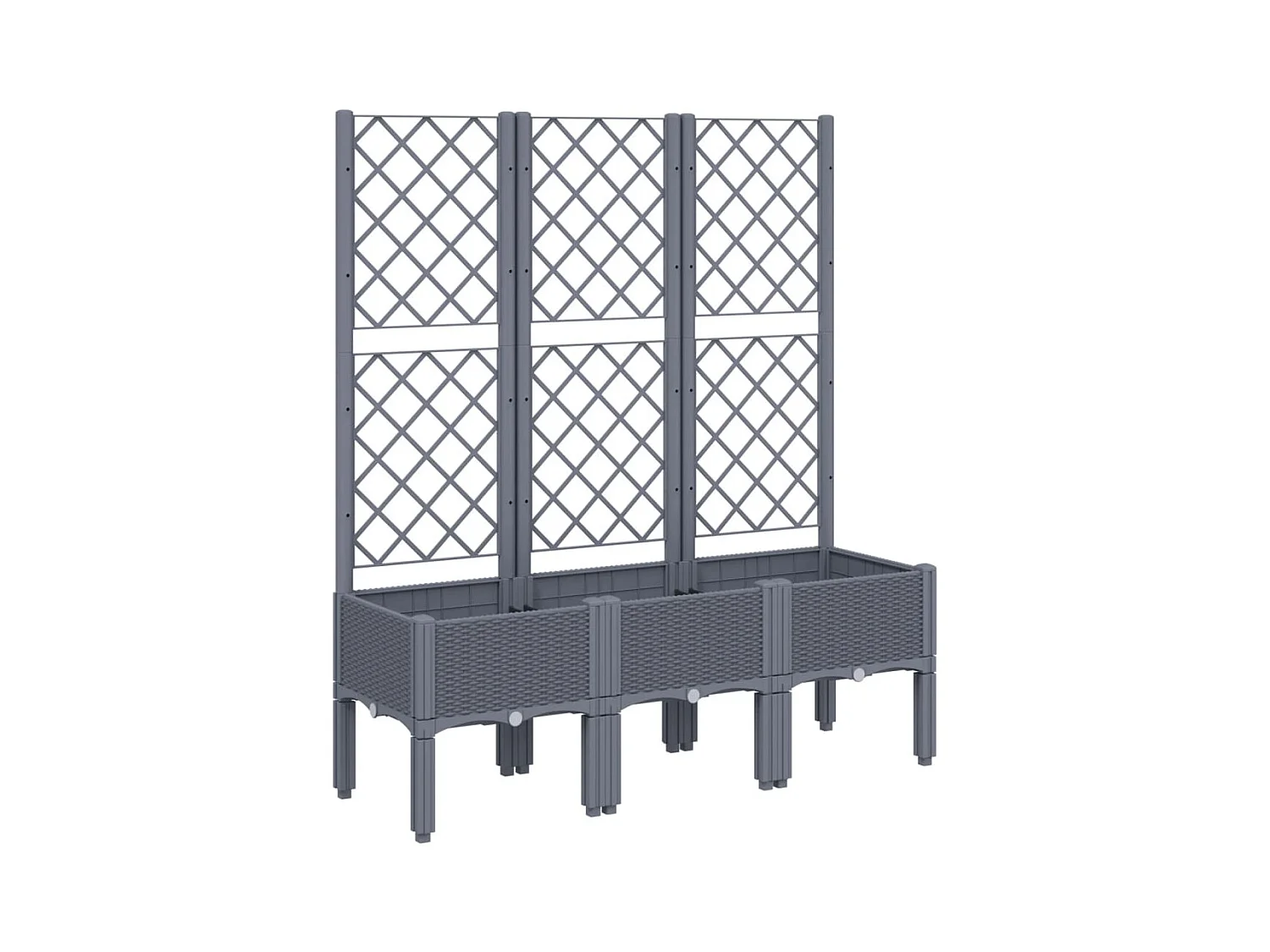 Jardinière bac lit surélevé grise 120 x 40 x 142 cm 02_0038239